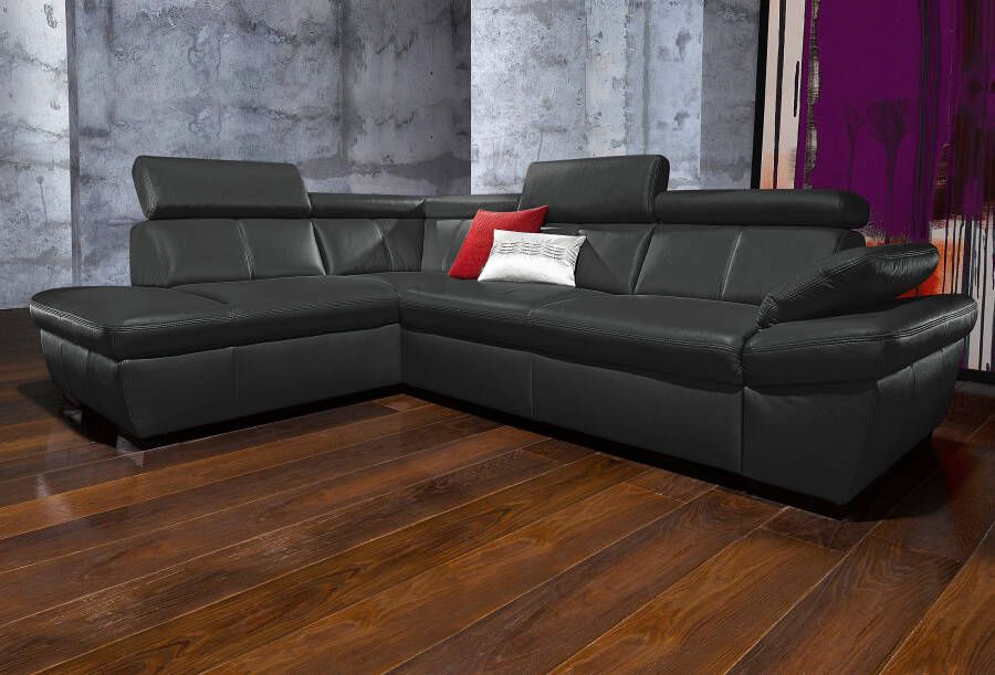 Exxpo sofa fashion Hoekbank Salerno klassieke moderne functionele bank hoog zitcomfort L-vorm inclusief verstelbare hoofdsteun en armleuning naar keuze met slaapfunctie