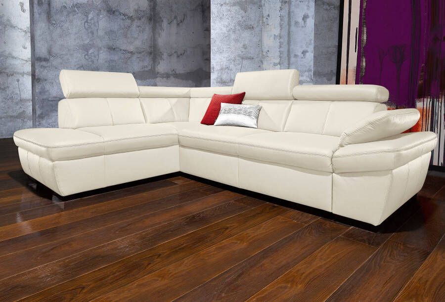 Exxpo sofa fashion Hoekbank Salerno klassieke moderne functionele bank hoog zitcomfort L-vorm inclusief verstelbare hoofdsteun en armleuning naar keuze met slaapfunctie