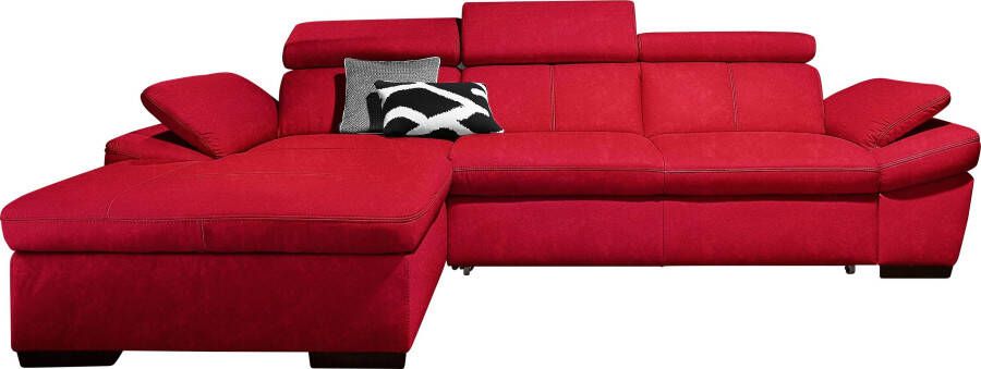 Exxpo sofa fashion Hoekbank Salerno klassieke moderne functionele bank hoog zitcomfort L-vorm inclusief verstelbare hoofdsteun en armleuning naar keuze met slaapfunctie