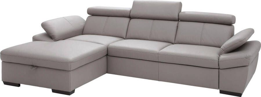Exxpo sofa fashion Hoekbank Salerno klassieke moderne functionele bank hoog zitcomfort L-vorm inclusief verstelbare hoofdsteun en armleuning naar keuze met slaapfunctie