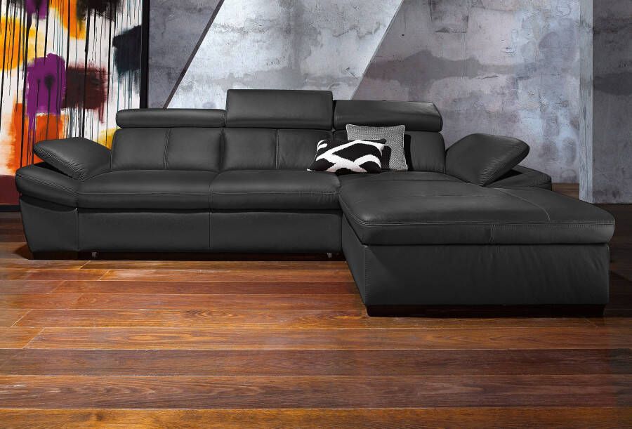 Exxpo sofa fashion Hoekbank Salerno klassieke moderne functionele bank hoog zitcomfort L-vorm inclusief verstelbare hoofdsteun en armleuning naar keuze met slaapfunctie