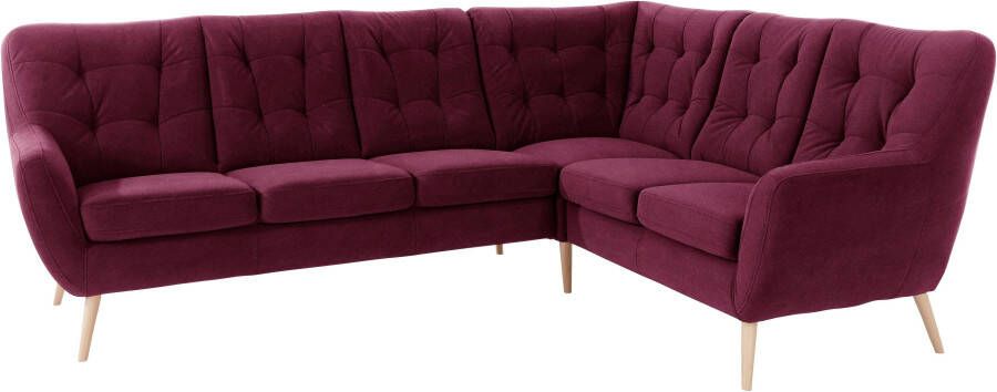 Exxpo sofa fashion Hoekbank Scandi comfortabel en gezellig met verfijnde rugkussens in actuele kleuren in hoogwaardige bekledingskwaliteiten l-vorm