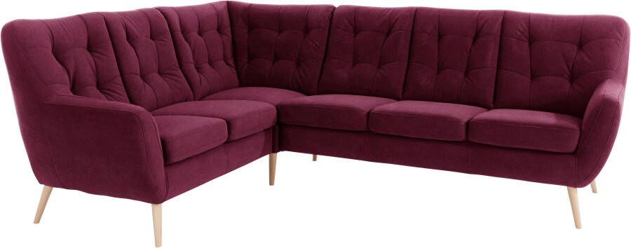 Exxpo sofa fashion Hoekbank Scandi comfortabel en gezellig met verfijnde rugkussens in actuele kleuren in hoogwaardige bekledingskwaliteiten l-vorm