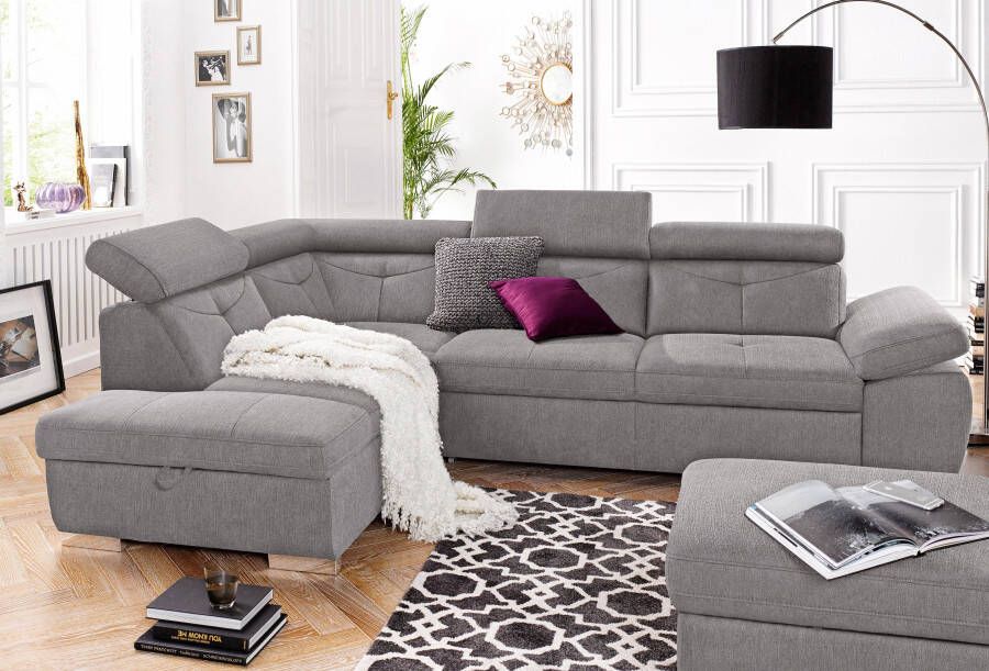 Exxpo sofa fashion Hoekbank Spring super comfortabel en comfortabel met arm- en hoofdsteunfunctie