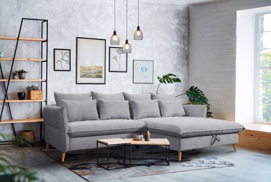 Exxpo sofa fashion Hoekbank WALPY elegant en modern hoog zitcomfort smalle armleuningen