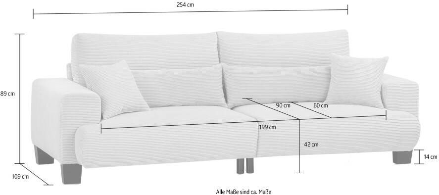 Exxpo sofa fashion Megabank Big Ayo inclusief losse rug- en sierkussens vrij plaatsbaar