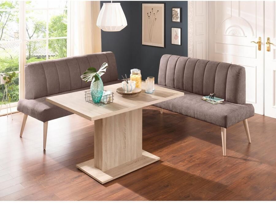Exxpo sofa fashion Zitbank Costa moderne rugstikking comfortabel en elegant hoge houten voet