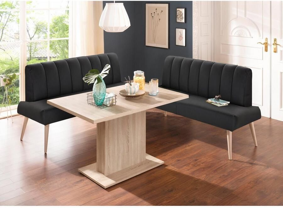 Exxpo sofa fashion Zitbank Costa moderne rugstikking comfortabel en elegant hoge houten voet