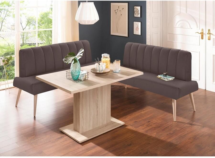 Exxpo sofa fashion Zitbank Costa moderne rugstikking comfortabel en elegant hoge houten voet