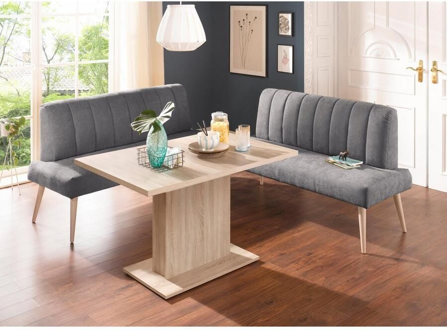 Exxpo sofa fashion Zitbank Costa moderne rugstikking comfortabel en elegant hoge houten voet