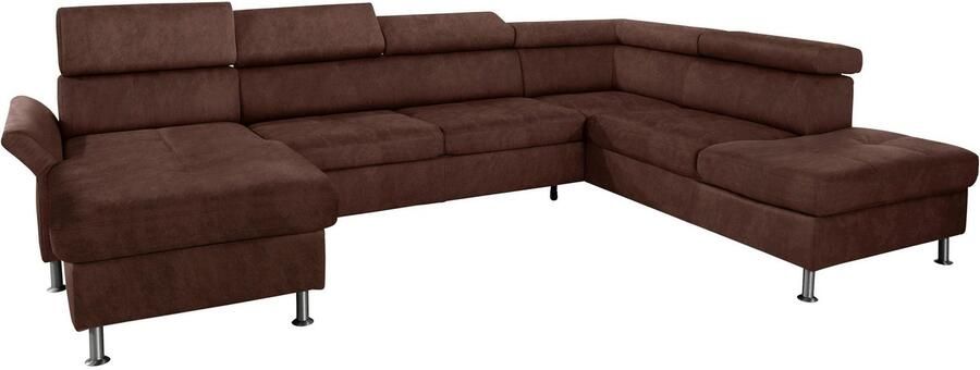 Exxpo sofa fashion Zithoek Maretto comfortabel en handig uitgebreide zittingstikking U-vorm inclusief hoofdeindeverstelling voor meer zitcomfort optioneel bedfunctie