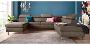 Exxpo sofa fashion Zithoek inclusief verstelbare hoofdsteun en rugleuning naar keuze met slaapfunctie en bedkist