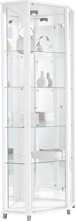 Fif möbel Vitrinekast TRIO Hoekvitrine Glasvitrine 1x Glazen deur perfect voor verzamelaars verzamelvitrine