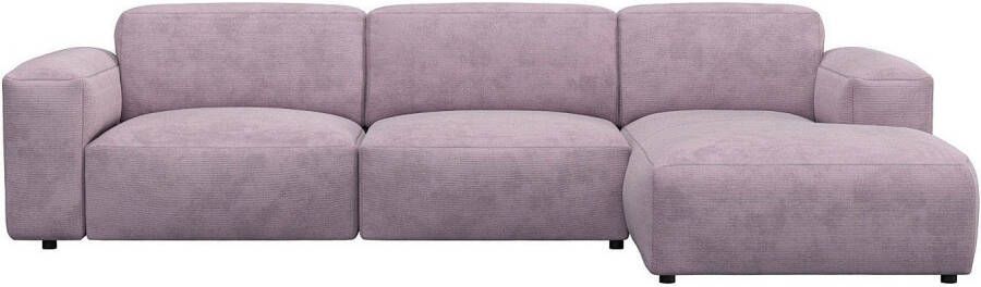 FLEXLUX Hoekbank Lucera Chaiselongue + 2 5-zistsbank modern & gezellig koudschuim stalen nosagvering