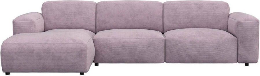 FLEXLUX Hoekbank Lucera Chaiselongue + 2 5-zistsbank modern & gezellig koudschuim stalen nosagvering