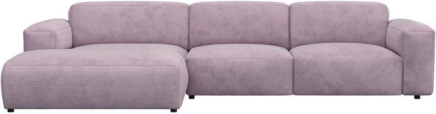 FLEXLUX Hoekbank Lucera Chaiselongue + 2 5-zistsbank modern & gezellig koudschuim stalen nosagvering