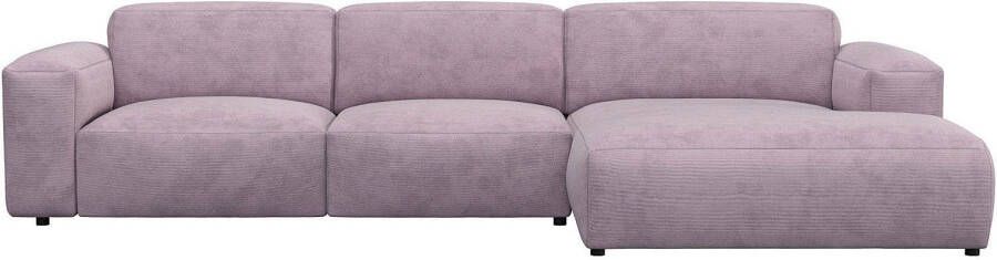 FLEXLUX Hoekbank Lucera Chaiselongue + 2 5-zistsbank modern & gezellig koudschuim stalen nosagvering