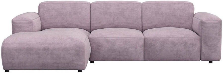 FLEXLUX Hoekbank Lucera Chaiselongue rechts of links modern & gezellig koudschuim stalen nosagvering