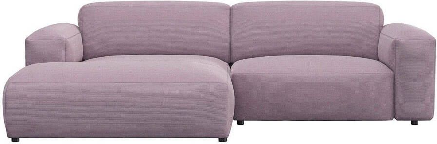 FLEXLUX Hoekbank Lucera Chaiselongue rechts of links modern & gezellig koudschuim stalen nosagvering
