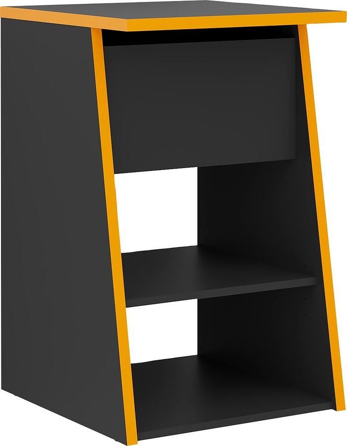 FMD Bijzetkast voor gaming met 2 open vakken 49 4x50x77 7 cm antraciet