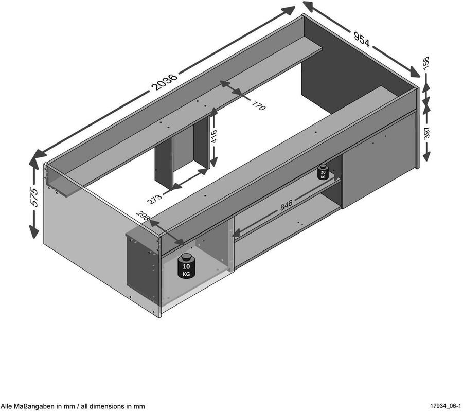 FMD Kajuitbed Carlo 90x200 Wit