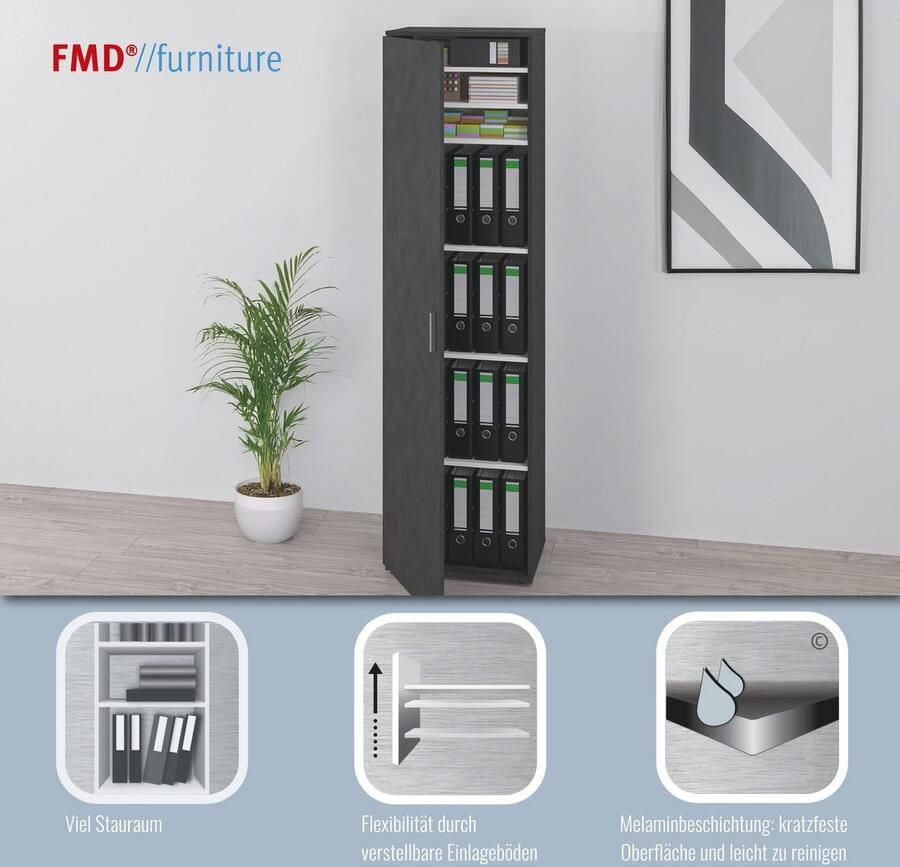FMD Multifunctionele kast Inca 1 Garderobekast Archiefkast Meerdoel-kast Breedte 50 cm Hoogte 184 cm