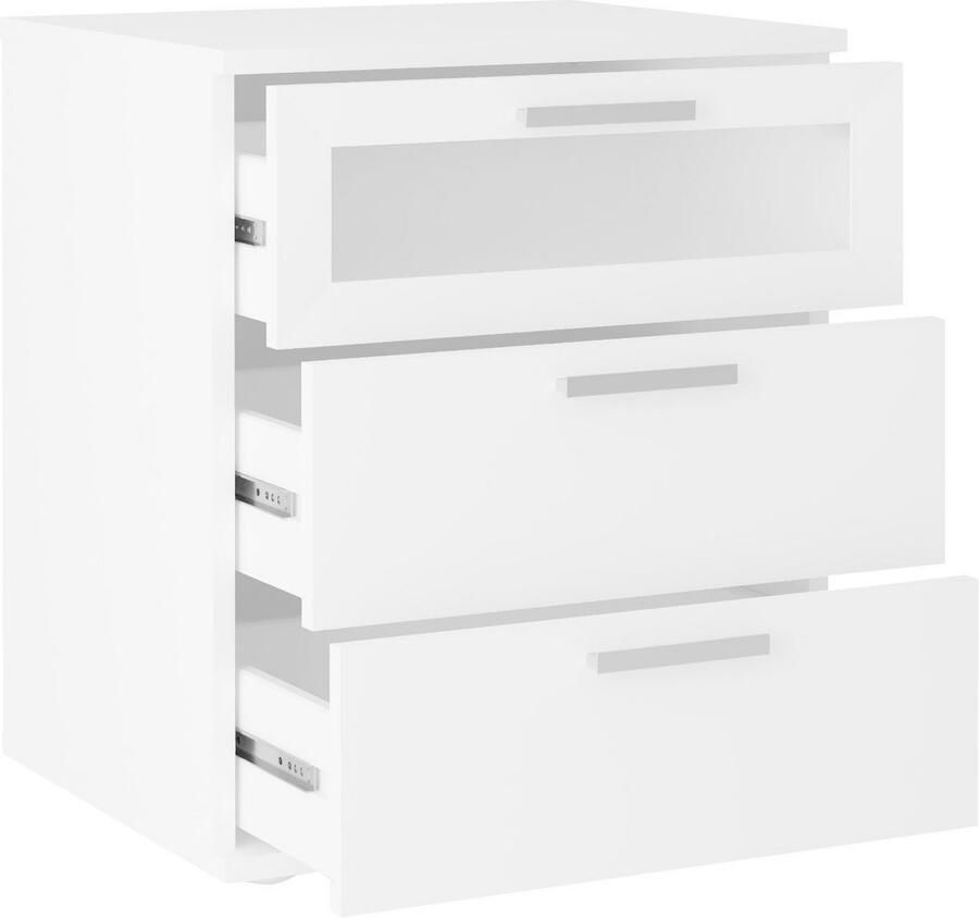 FMD Nachtkastje met 3 lades wit