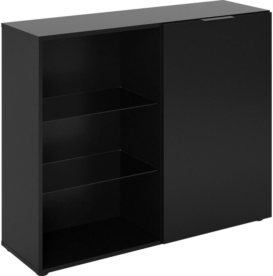 FMD Staande vitrinekast Dark met 2 glazen legplanken breedte ca. 99 cm