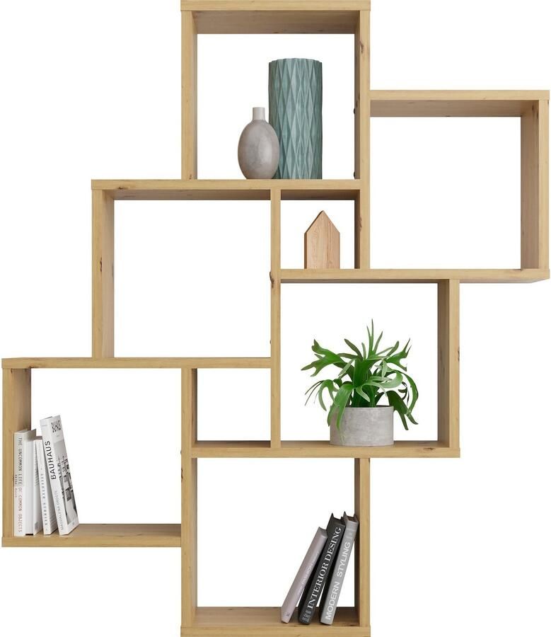 FMD Wandschap met 8 vakken artisan eikenkleurig - Foto 2
