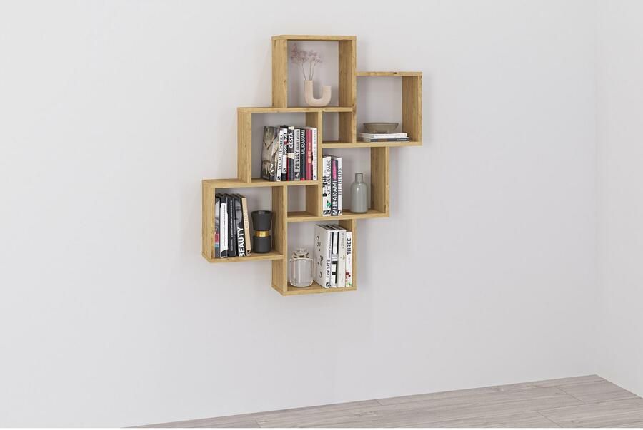 FMD Wandschap met 8 vakken artisan eikenkleurig - Foto 3