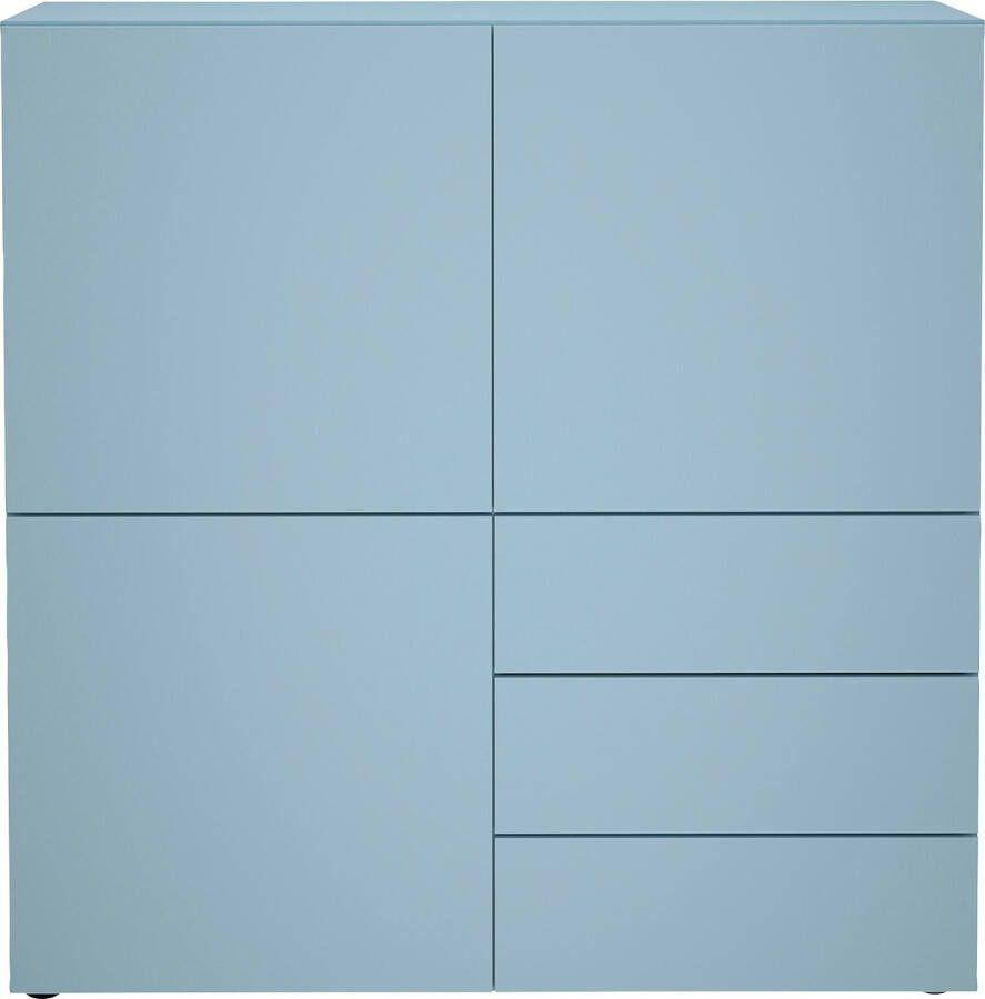 FMD Kast met 3 lades en 3 deuren 99x31 5x101 2 cm blauw
