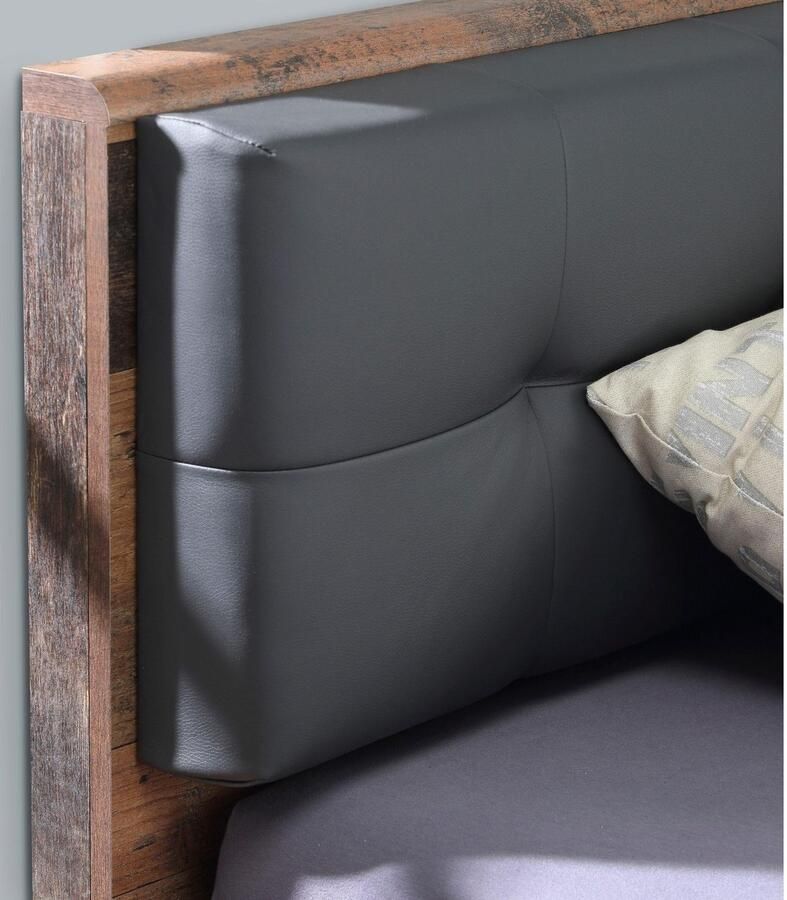 FORTE Futonbed Clif Bedopstelling Old – Hout Vintage Betonnen Uiterlijk Donkergrijs