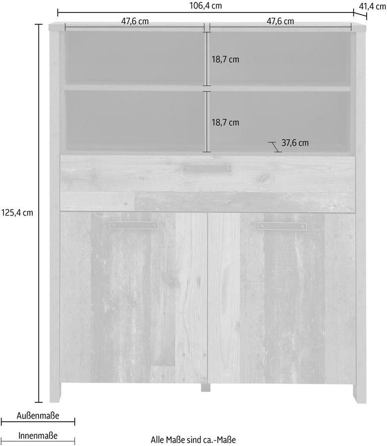 FORTE Highboard Clif Breedte 106 cm