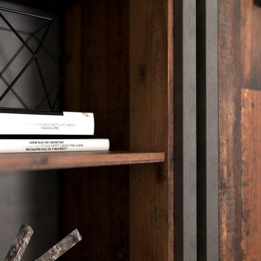 FORTE Ordnerrek Clif Boekenkast breedte 86 cm veel opbergruimte met 2 deuren