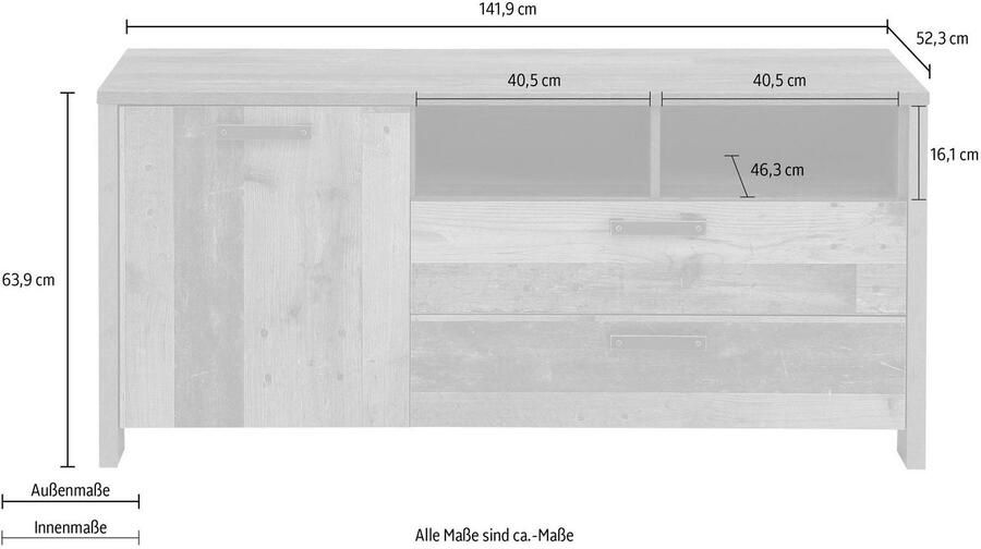 FORTE Tv-meubel Clif Breedte 141 cm