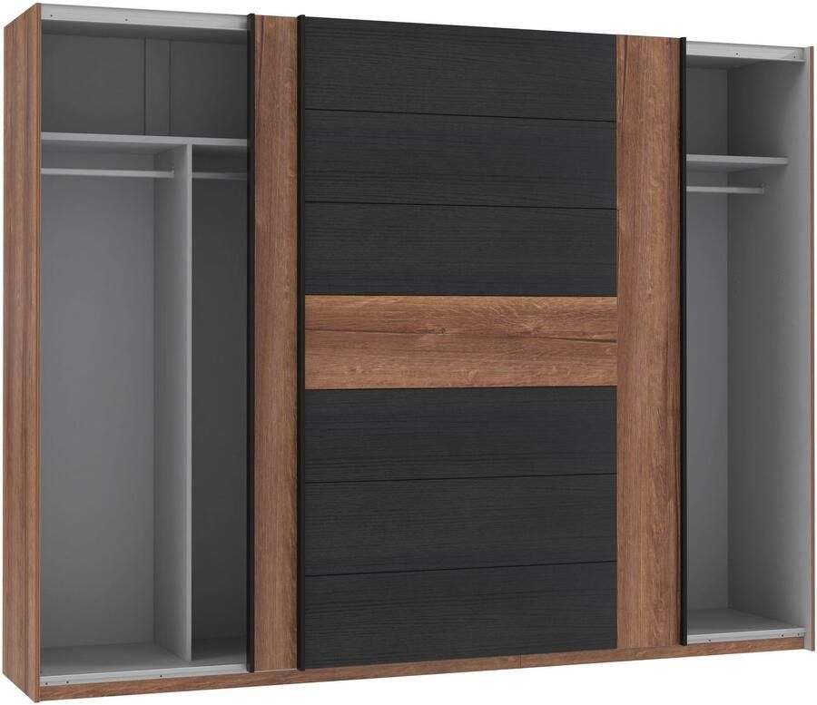 FORTE Zweefdeurkast Bellevue veel opbergruimte met zwarte metalen grepen ca. 270x210cm