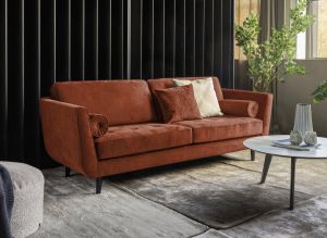 Furninova 3-zitsbank VERA inclusief 2 kussenrollen in scandinavisch design