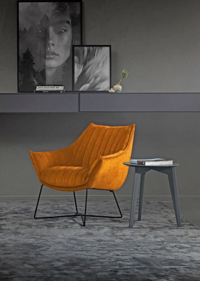 Furninova Loungestoel Egon Quilt comfortabele loungestoel met aantrekkelijke decoratieve naden