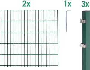 GAH Alberts Dubbelstaafmat hekwerk 120 cm hoog 2 matten voor 4 m 3 palen (set)