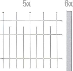 GAH Alberts Metalen hek Madrid 49 5 cm hoog 5 matten voor 10 m 6 palen om in beton te verankeren (set)