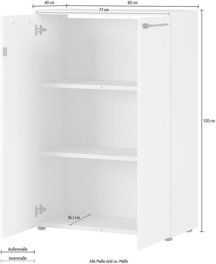 GERMANIA Archiefkast GW-Agenda opt. met lade afmetingen 80x120 cm made in germany