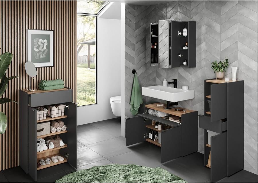 GERMANIA Badkamerkast Ameca Kast met een lade en twee deuren