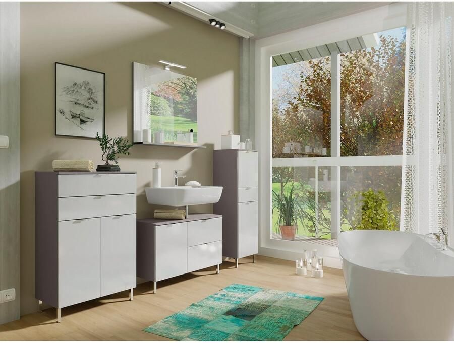 GERMANIA Wastafelonderkast GW-Mauresa in 2 breedtes met lade (+ klep) soft-close made in germany