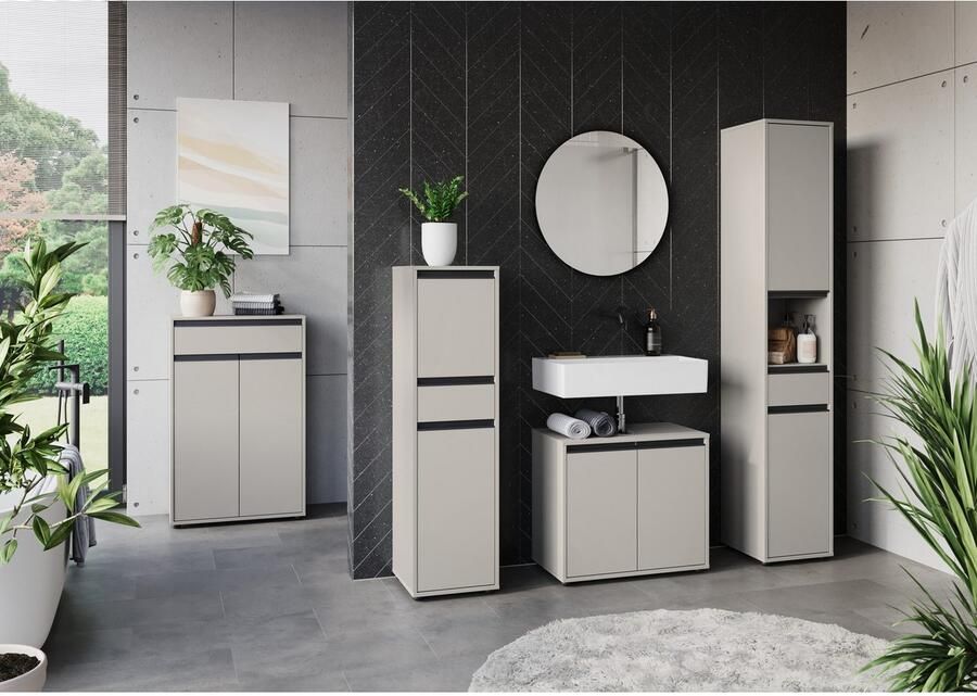 GERMANIA Halfhoge kast Lemont met deur- en ladedemping