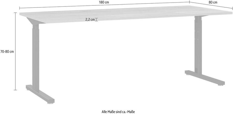 GERMANIA Bureau GW-Profi 3.0 in hoogte verstelbaar (70-80 cm) in 2 breedtes made in germany - Foto 4
