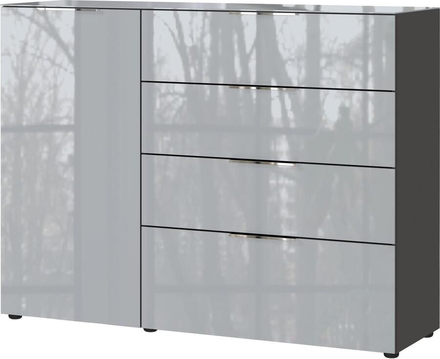 GERMANIA Dressoir OAKLAND in 2 breedten fronten en bovenblad met glas-inlay