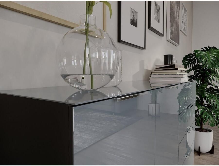 GERMANIA Dressoir OAKLAND in 2 breedten fronten en bovenblad met glas-inlay