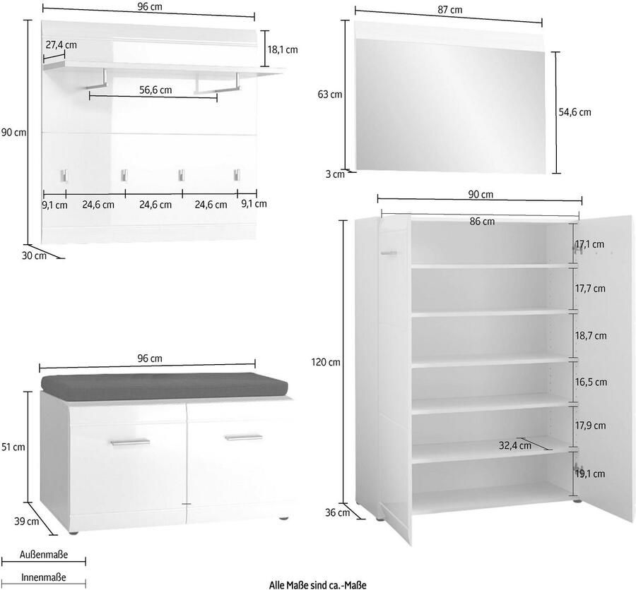 GERMANIA Halmeubelset GW-Adana (5-delig)