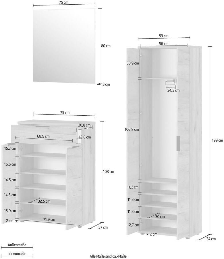 GERMANIA Halmeubelset GW-FREMONT (set 3-delig)