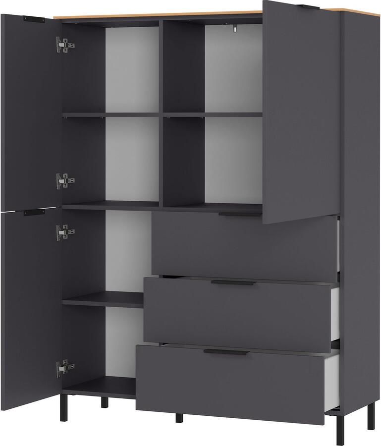 Germania California Opbergkast Grafiet Eiken